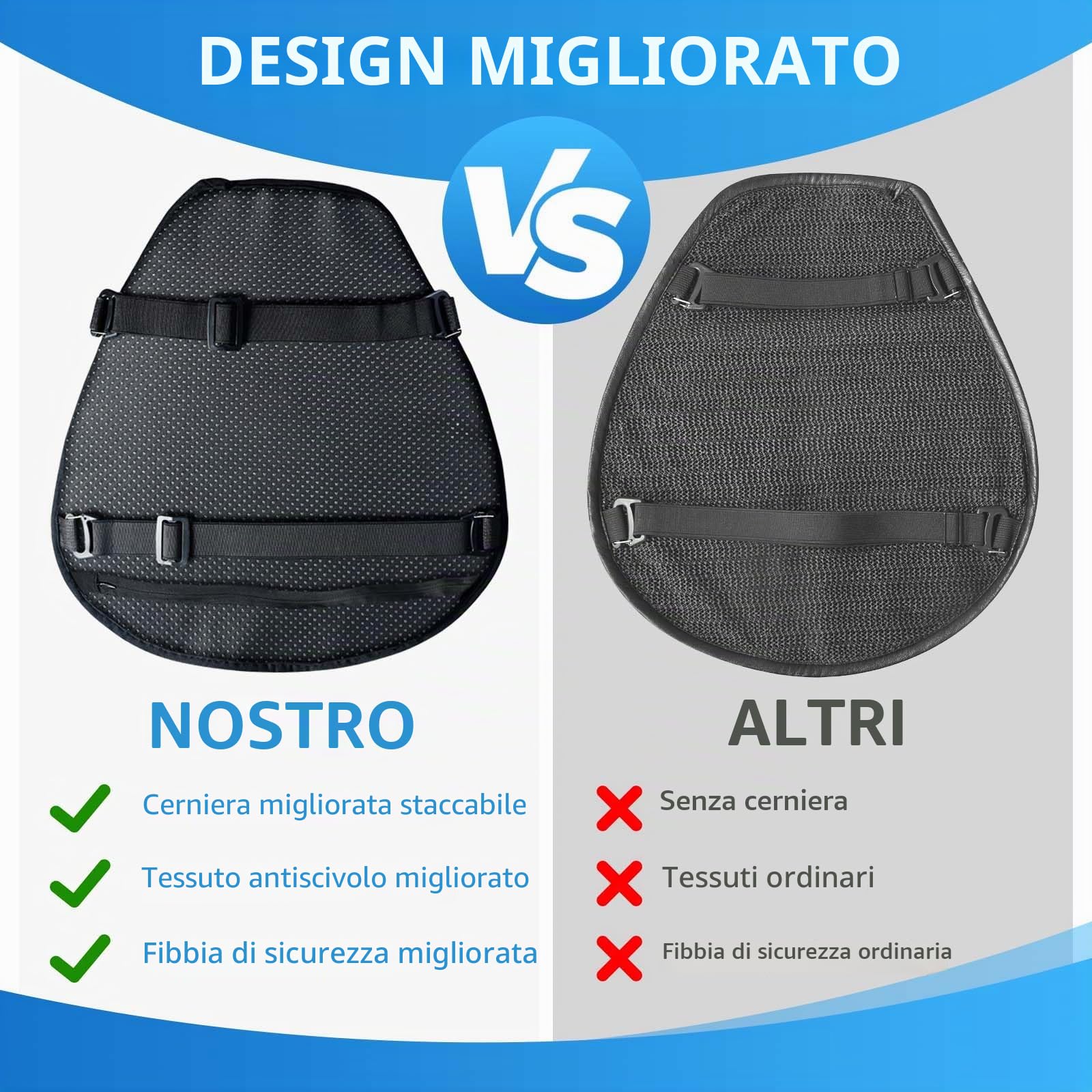 Cuscino per Sella Moto Pieghevole,Cuscino per Sella Moto a Nido d'ape 3D Altamente Elasticizzato,Polvere e Impermeabile,Confortevole e Traspirante,Adatto per Viaggi a Lunga Distanza