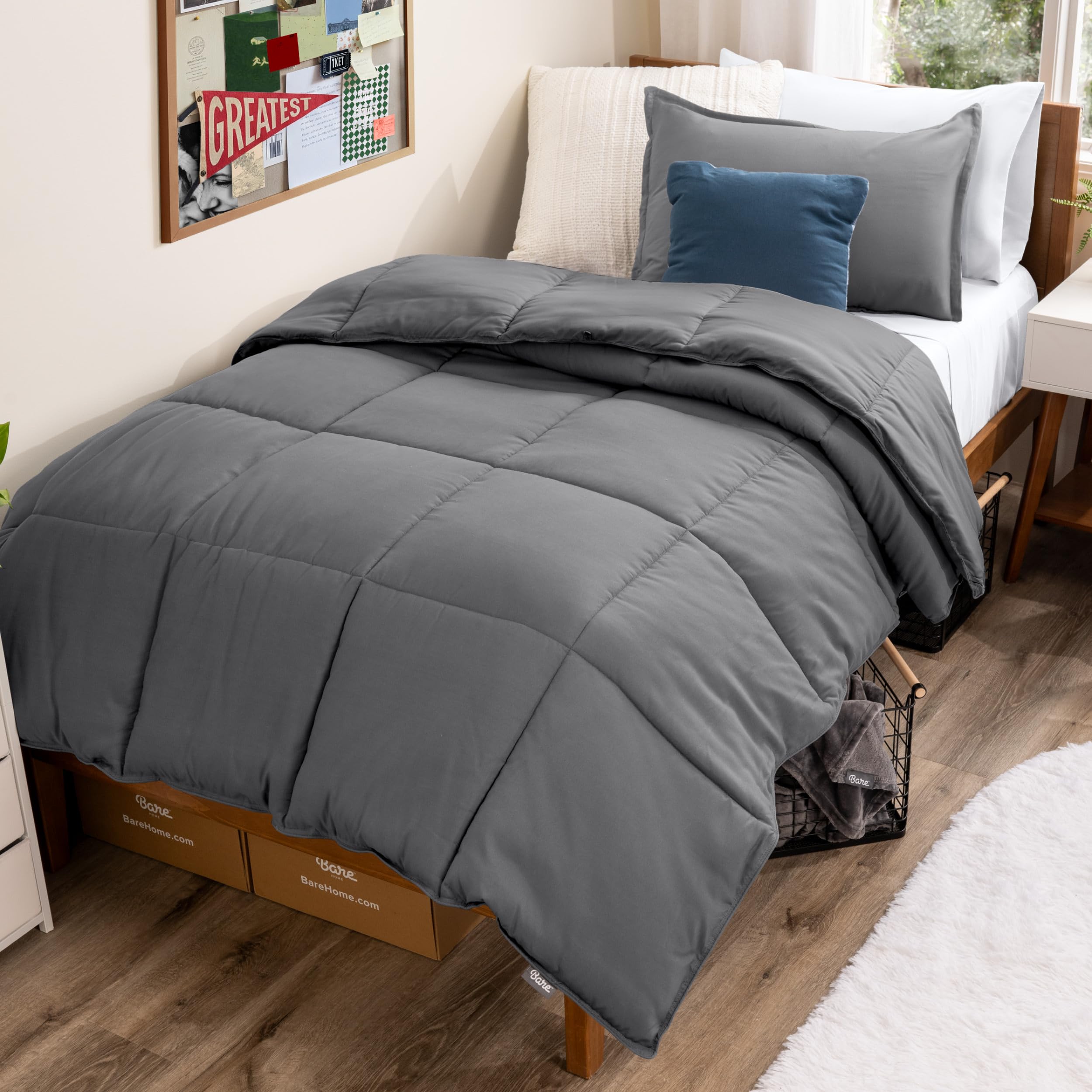 Bare Home Comforter Set Grey