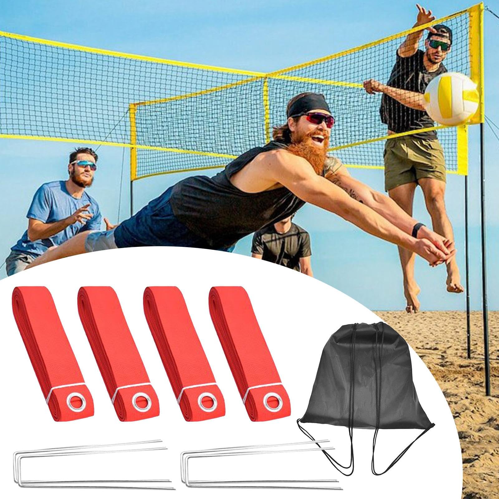 Marquages de terrain de jeu pour volleyball - Marquage extérieur - Accessoire de sport pliable pour le parc, l'entraînement, le jardin et l'extérieur