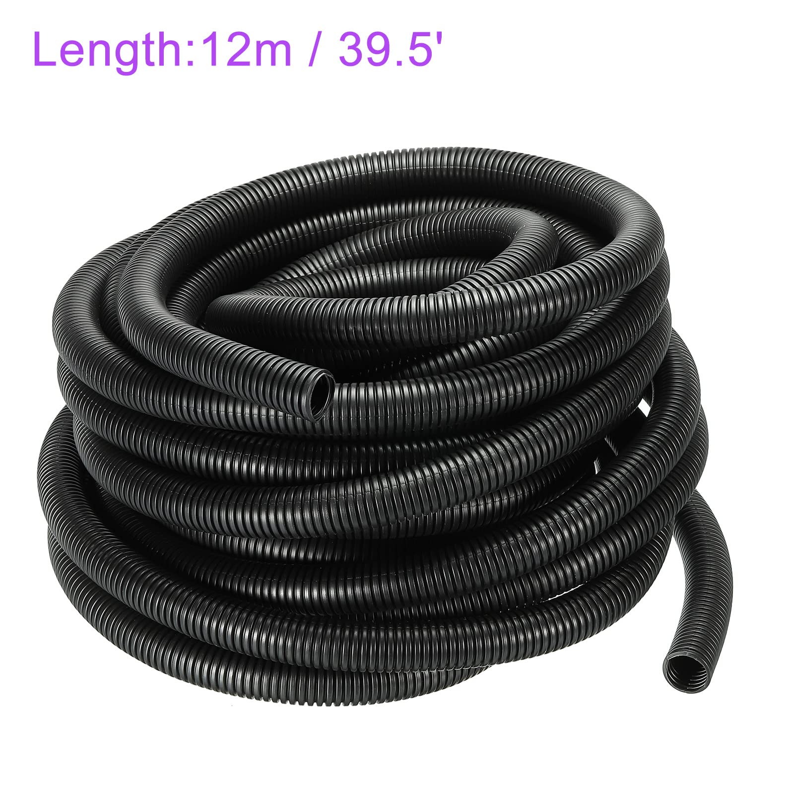 DMiotech 20mmx16mmx12m PP No-Dividido Corrugado Tubo Interior Exterior Cables Gestión para Envoltura Ordenado Oficina Jardín