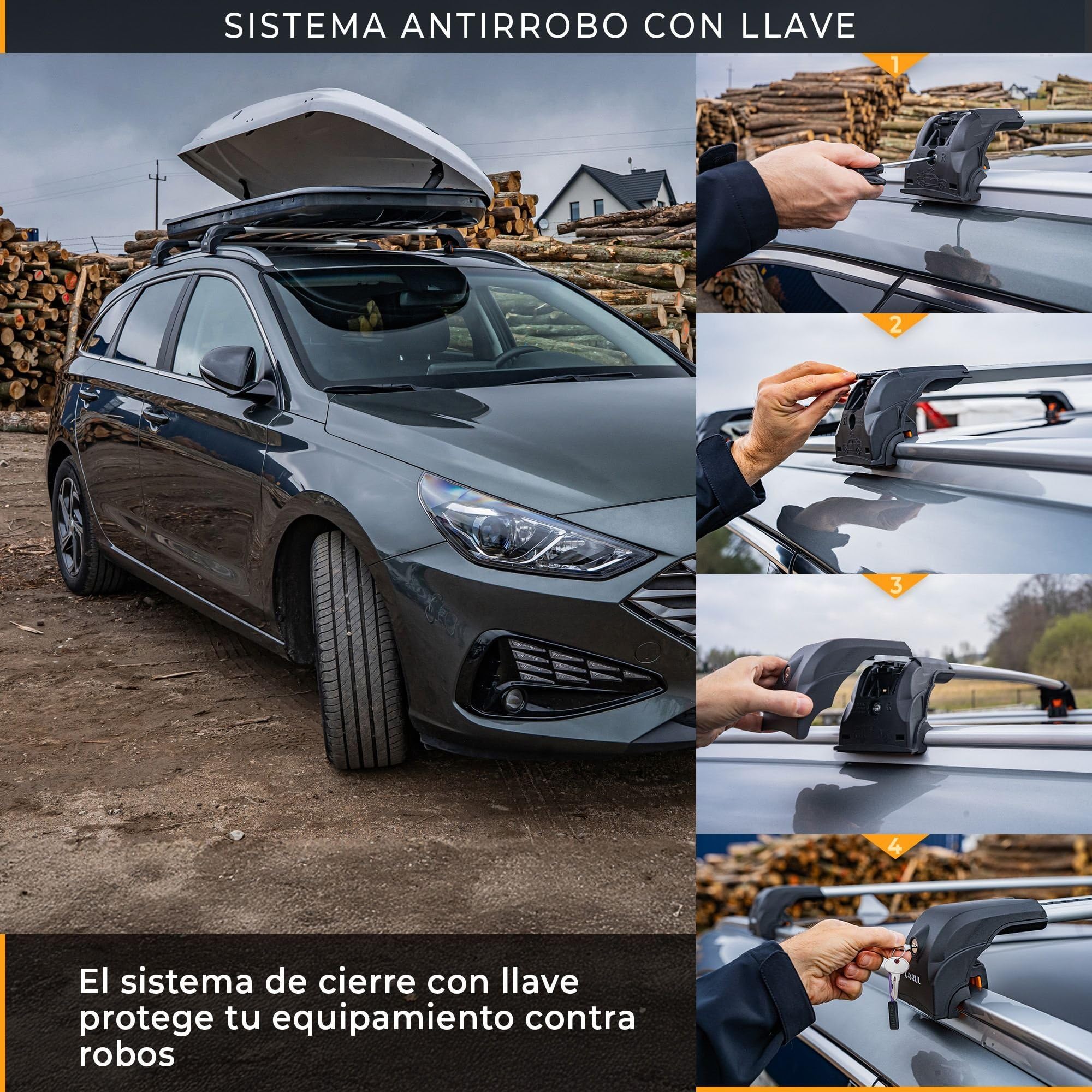 CHROMEMASTER Barras de Techo Compatibles con BYD Seal U 2024+; Portaequipajes de Techo Compatible para Cofres, Portabicicletas, Escalera | Ideal para Vacaciones, Viajes y Uso Diario