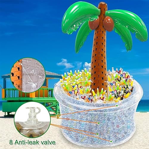 Miniatura 5 de Más de 200 latas de gran capacidad de 72 pulgadas gigante inflable de palmera hielera, suministros de fiesta en la playa, buffet, soporte para