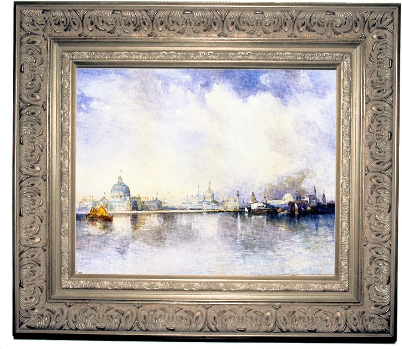 HistoricArtGallery Thomas Moran World's Columbian Exposition~ 1894 - Silver Framed Canvas Print 8x10-1