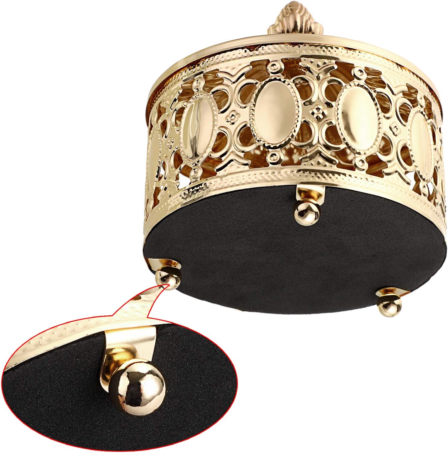 Hipiwe hollow out Metal Jewelry Box with Lid - Gold Mirrored Jewelry Trinket Organizer Ring Earrings Necklace Home Decor Storage Box, Chest Keepsake Gift Box for Women - Image 7