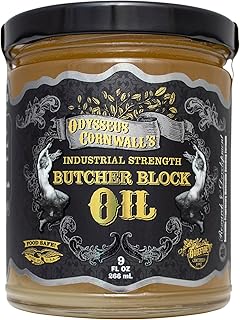 Odysseus Cornwall's Industrial Strength Butcher Block Oil 9 oz, Protect & Beautify Butcher Blocks, Countertops, Cutting Boards & More! Curing Finish. Unparalleled Coverage. All Natural. Food Safe.
