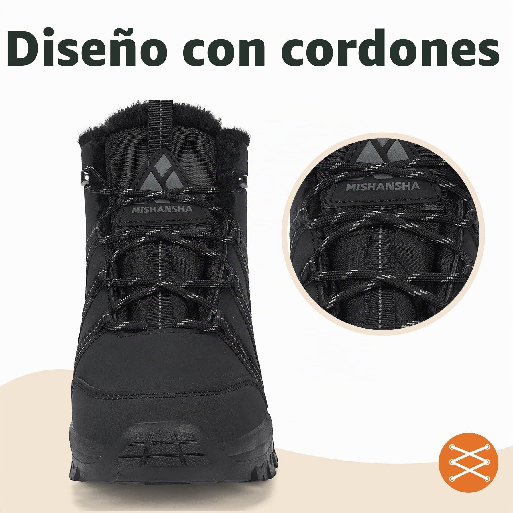 Mishansha Botas de Nieve Mujer Cálido Forrados Invierno Gr.36-42 | Botines Invierno,Antideslizante,Zapatos de Invierno,Cortavientos Botas Montaña,Senderismo Acampada