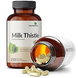 Futurebiotics Milk Thistle Silymarin Marianum & Dandelion Root Liver Health Support, Antioxidant Support, Detox, 250 Capsules
