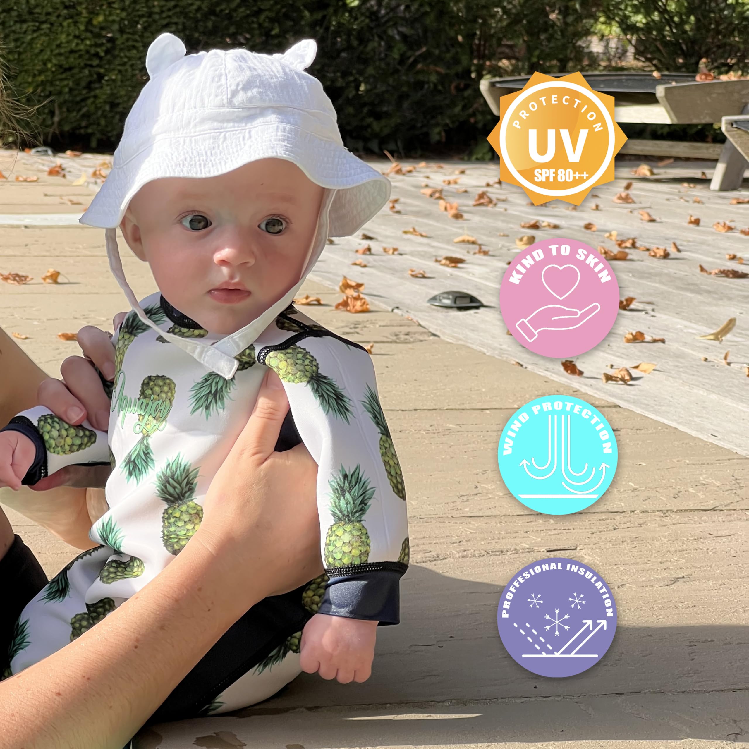 Warmsy - Premium Wende-Schwimmanzug | Warmer Neoprenanzug für Babys & Kleinkinder | Warme Ganzkörper-Badebekleidung für Jungen & Mädchen | 2 in 1-Design