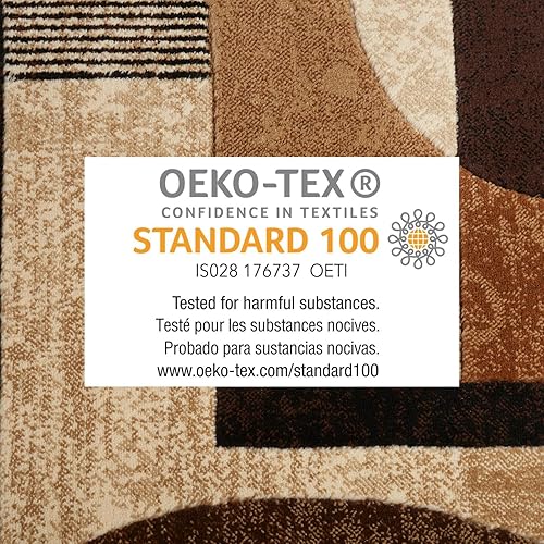 Miniatura 48 de Alfombra de diseño moderno colección Tribeca Jasmine, de 7.83 pies x 10.5 pies, con estampado abstracto en marrón y beige Home Dynamix HD5376-500