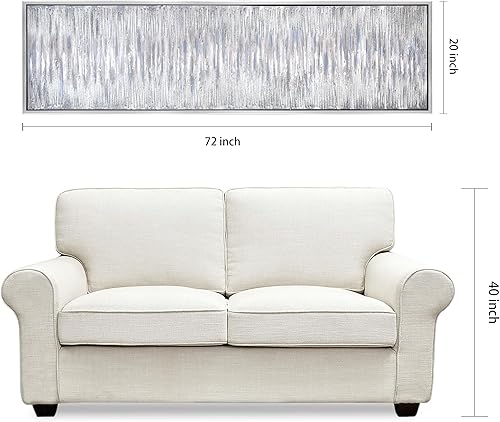 Miniatura 3 de Empire Art Direct Arte abstracto para pared, lienzo pintado a mano con textura por Martin Edwards, marco plateado champán, 20 x 72 pulgadas, campo