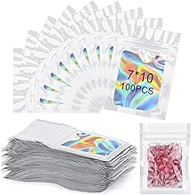 Zeawavsl 100 Par BoîTe Sacs Mylar, Sacs à Fermeture éClair, Sacs Mylar Refermables. Sacs Multi-Usages Refermables Pour Bonbons, Biscuits, Bijoux (White, 7 * 10)