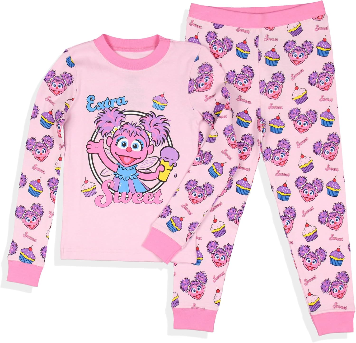 Sesame Street Toddler Girls' Abby Cadabby Extra Sweet 2 Piece Long Sleeve Pajama Set - Image 2