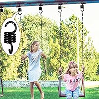 Vista 6 de Muelles de columpio para porche, piezas de columpio de patio, color negro, resistentes 2 unidades para colgar columpios de patio, hamaca, bolsa