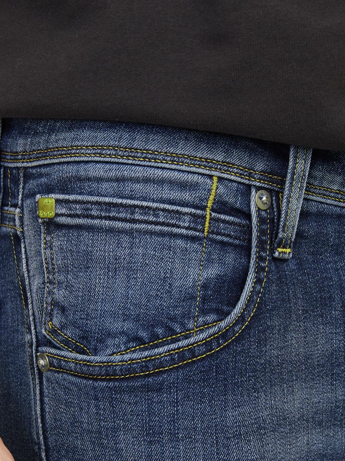 JACK & JONES Male Slim Fit Jeans JJIGLENN JJORIGINAL, Farbe:Blau, Jeans/Hosen Neu:36W / 32L