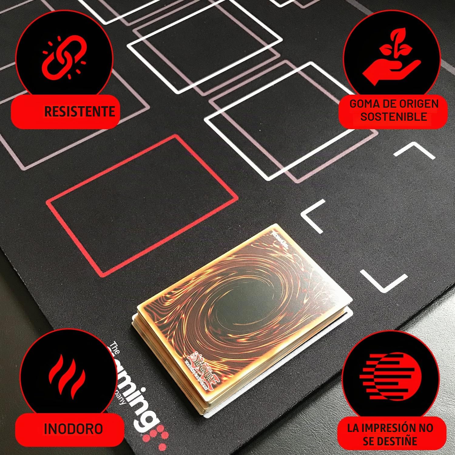 The Gaming Mat Company Tapete Compatible Yu-Gi-Oh! Master 2 Jugadores para Cartas – 59,7 x 66,3 x 0,2 cm Tapete TCG Grande Alfombrilla Mesa Juego Cartas Playmat Yu-Gi-Oh!