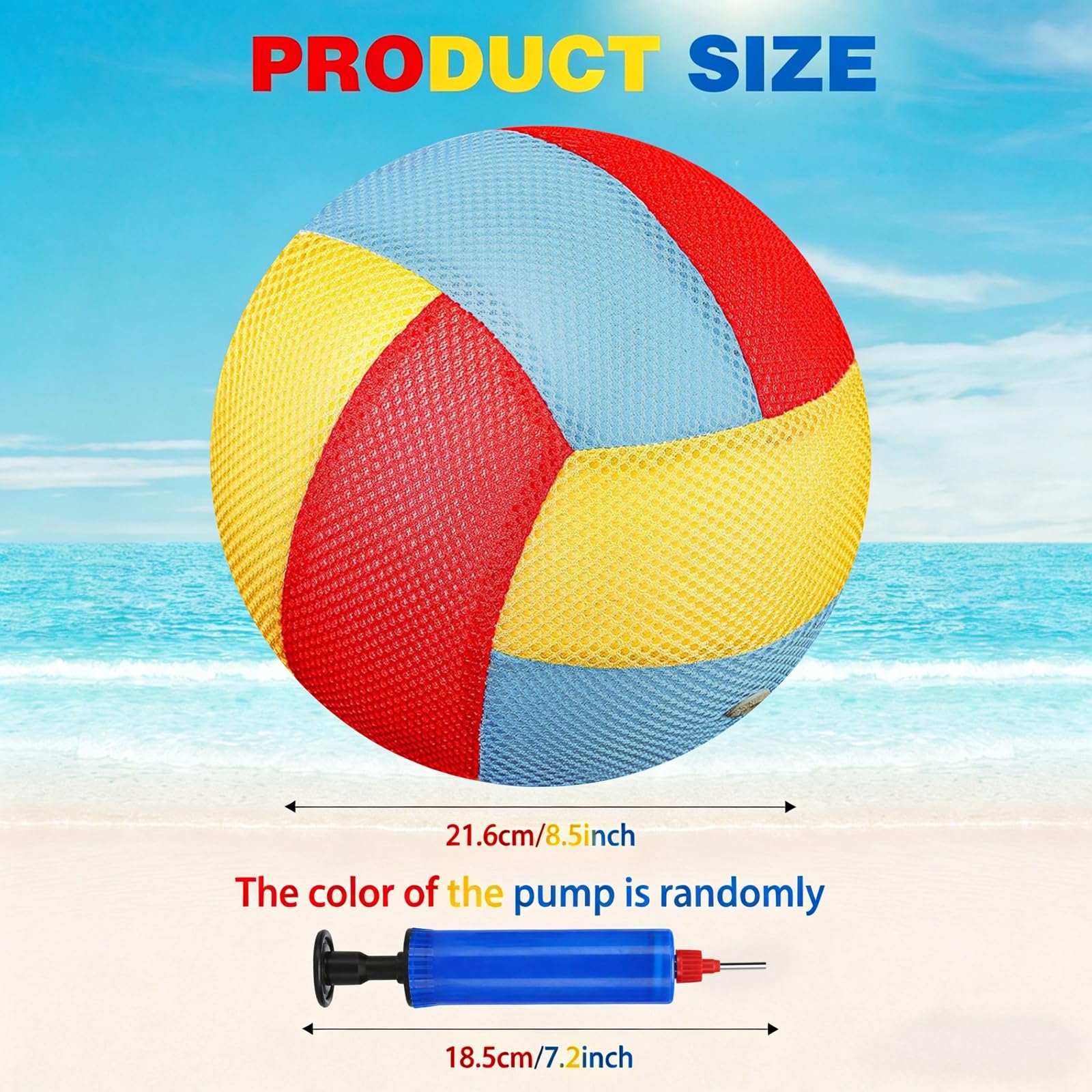 Beach Volley Reticulate Ø 21 cm Pallone da Spiaggia Palla da Beach Volley Softy Volleyball Pallone Pallavolo per Interni e Esterni, Spiaggia, Giardino(Blu, Verde, Rosa)