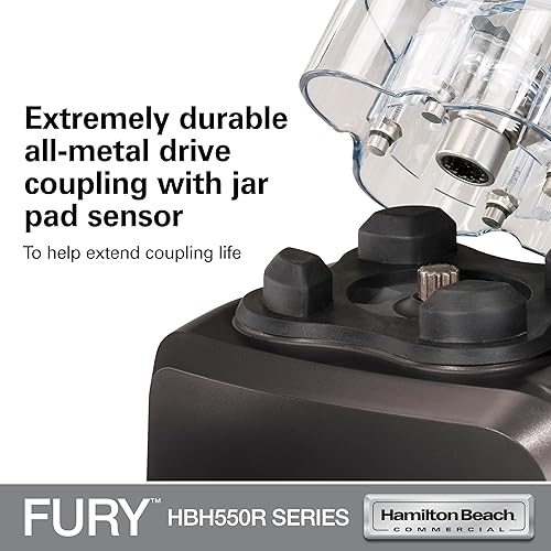 Miniatura 15 de Hamilton Beach Commercial Fury - Batidora de alto rendimiento, capacidad de 64 onzas1.8 litros, motor de 3 HP, certificado NSF, HBH550R