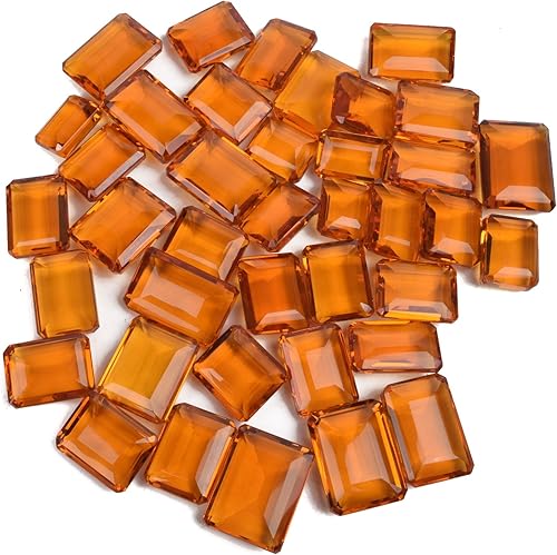 GEMHUB Juego de 4 cuentas sueltas de citrino amarillo brillante, 200 unidades, Gema, Cuarzo fabricado