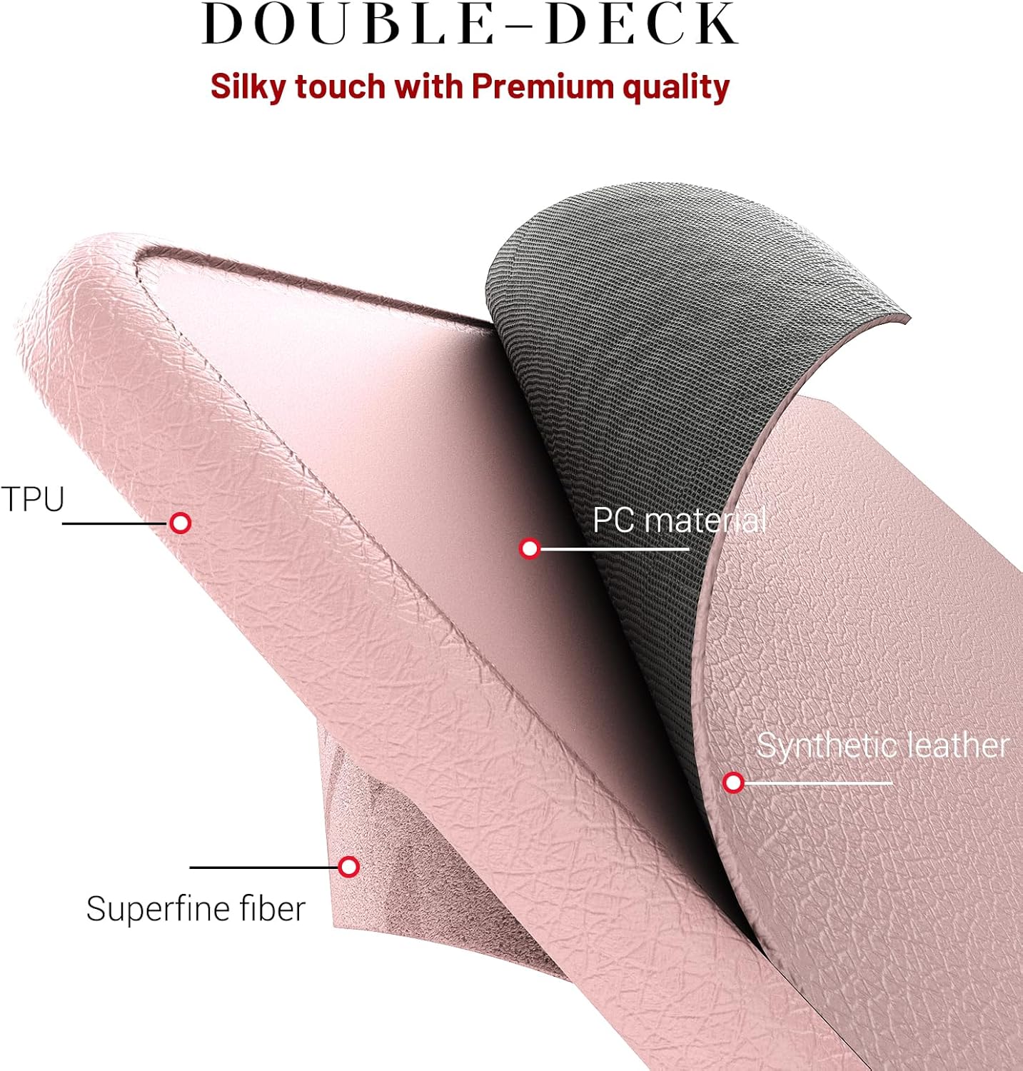 Batianda Premium PU Leather Case for New MacBook Air 15 inch 2026 M5 2025 M4 2024 2023 Model A3241/A3114 Magnetic Foldable Stand (Holds 20lbs) & Microfiber Lining - Business Protective Cover, Pink