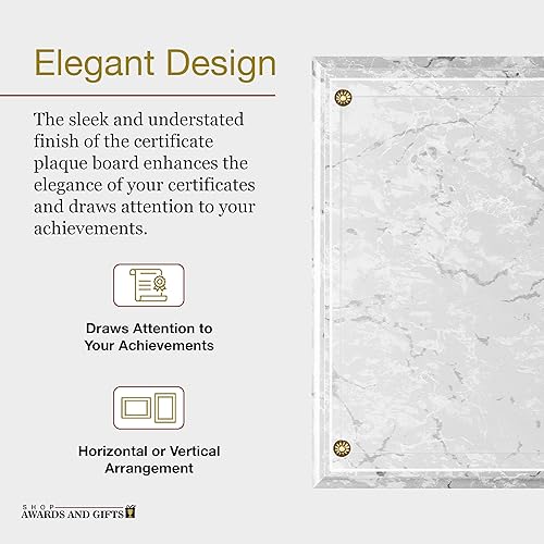 Miniatura 18 de SHOP AWARDS AND GIFTS Soporte para marco de certificado de 8.5 x 11 pulgadas, pantalla de placa de pared deslizante, tablero de 10.5 x 13 pulgadas