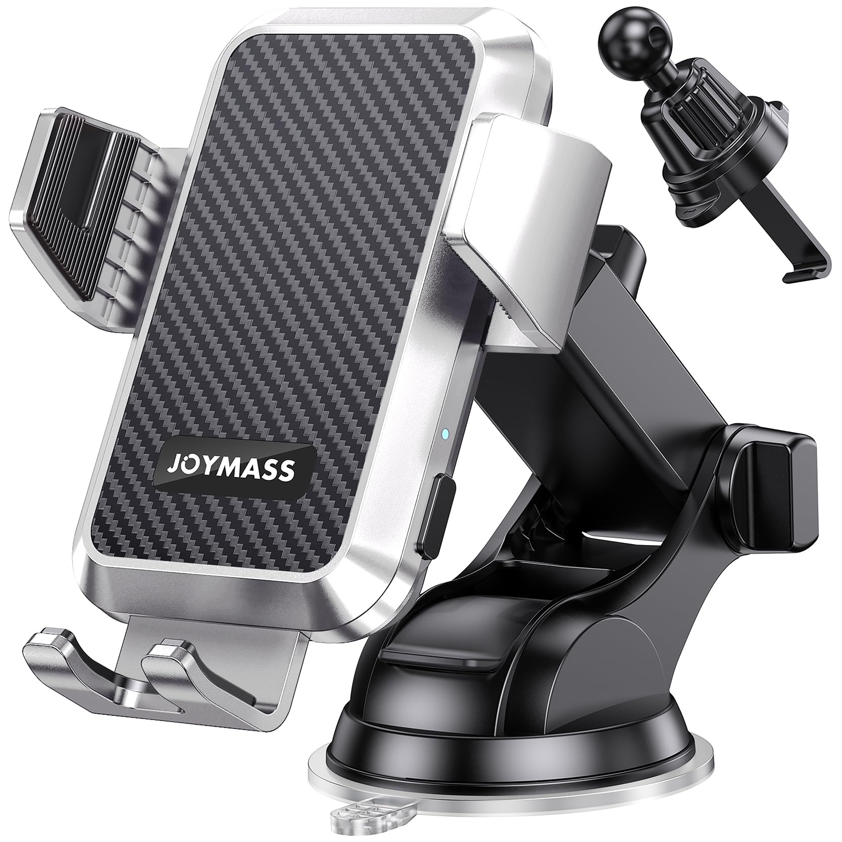 JOYMASS Cargador inalámbrico de coche, soportes de teléfono para tu coche, 15 W, soporte de teléfono de sujeción automática, accesorios de coche para iPhone 16, 15, 14, 13, 12 Mini Pro Max, Samsung