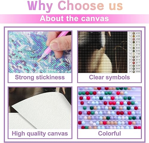 Miniatura 3 de Kits de pintura de diamantes para adultos, kit de pintura de diamante redondo con taladro completo 5D, kits de pintura de diamantes de bricolaje