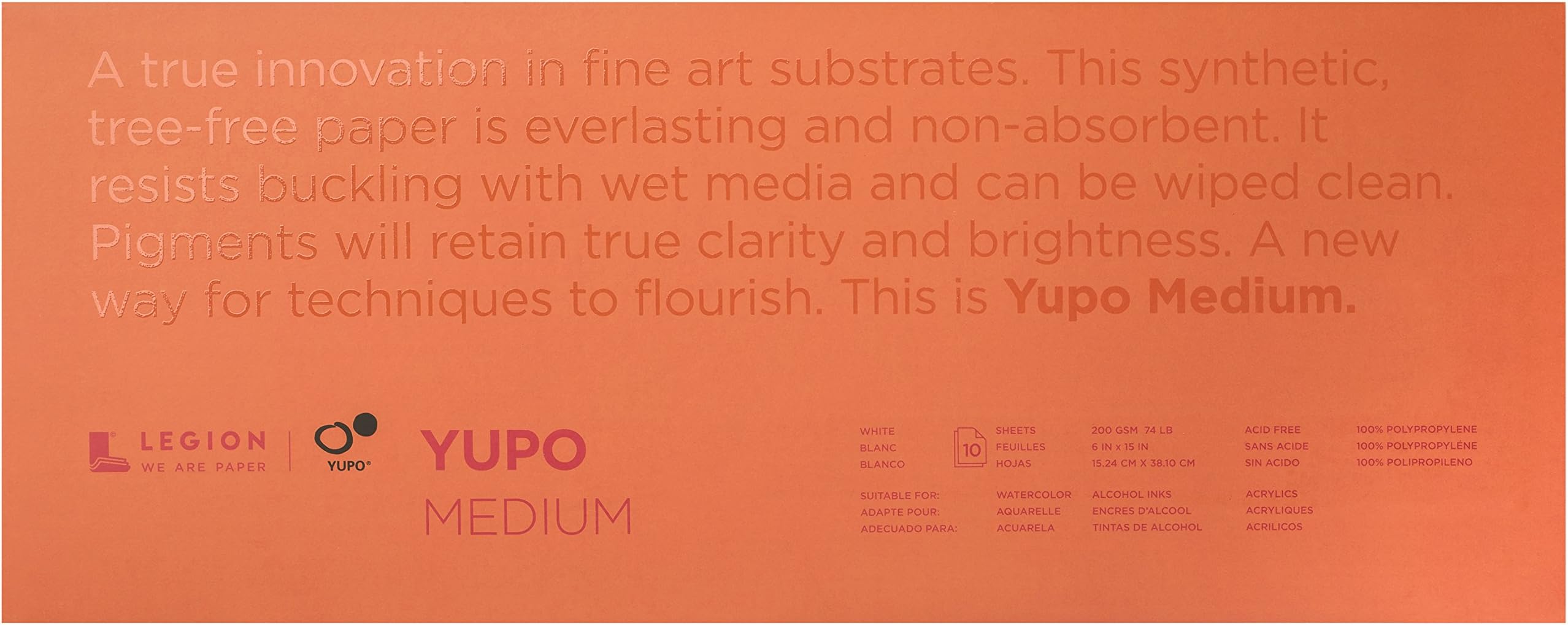 Legion Paper YUPO Paper 6X15 10S White 74LB, One Size