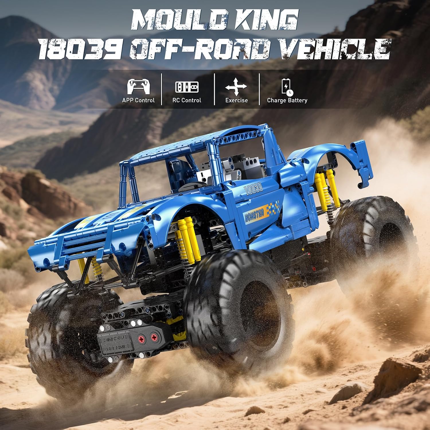 Mould King 18039 Monster Truck Building Sets, Off-Road Climbing Car with Dual Control, RC Buggy Bricks Toy for Teens & Adults Ages 14+​ (1454+ Pieces) image 2