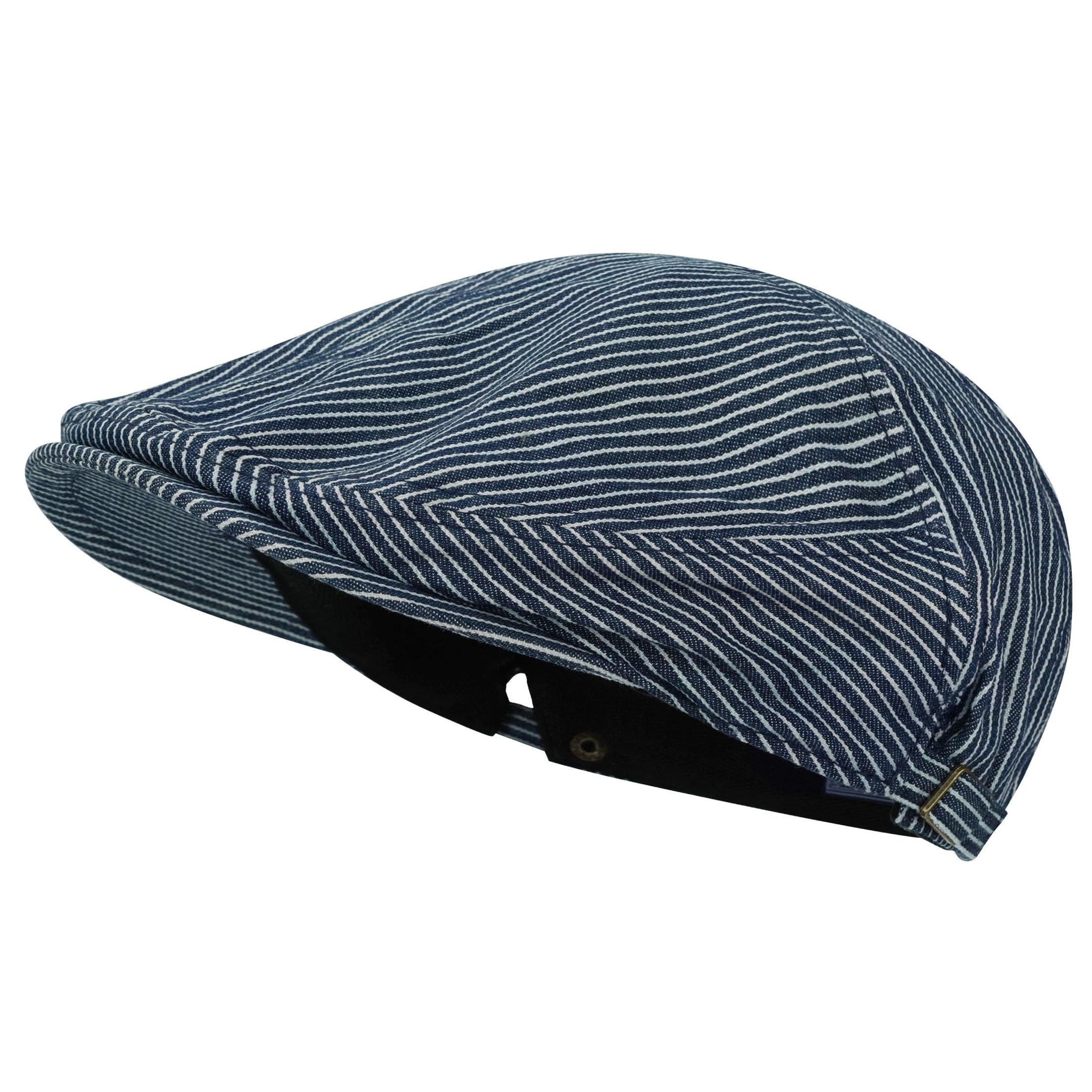 Croogo Ivy Cabbie Cap Vintage Men's Cotton Newsboy Hat Gatsby Driving Hat Denim Cotton Beret Hats for Daily,DarkBlue-NBSP2401