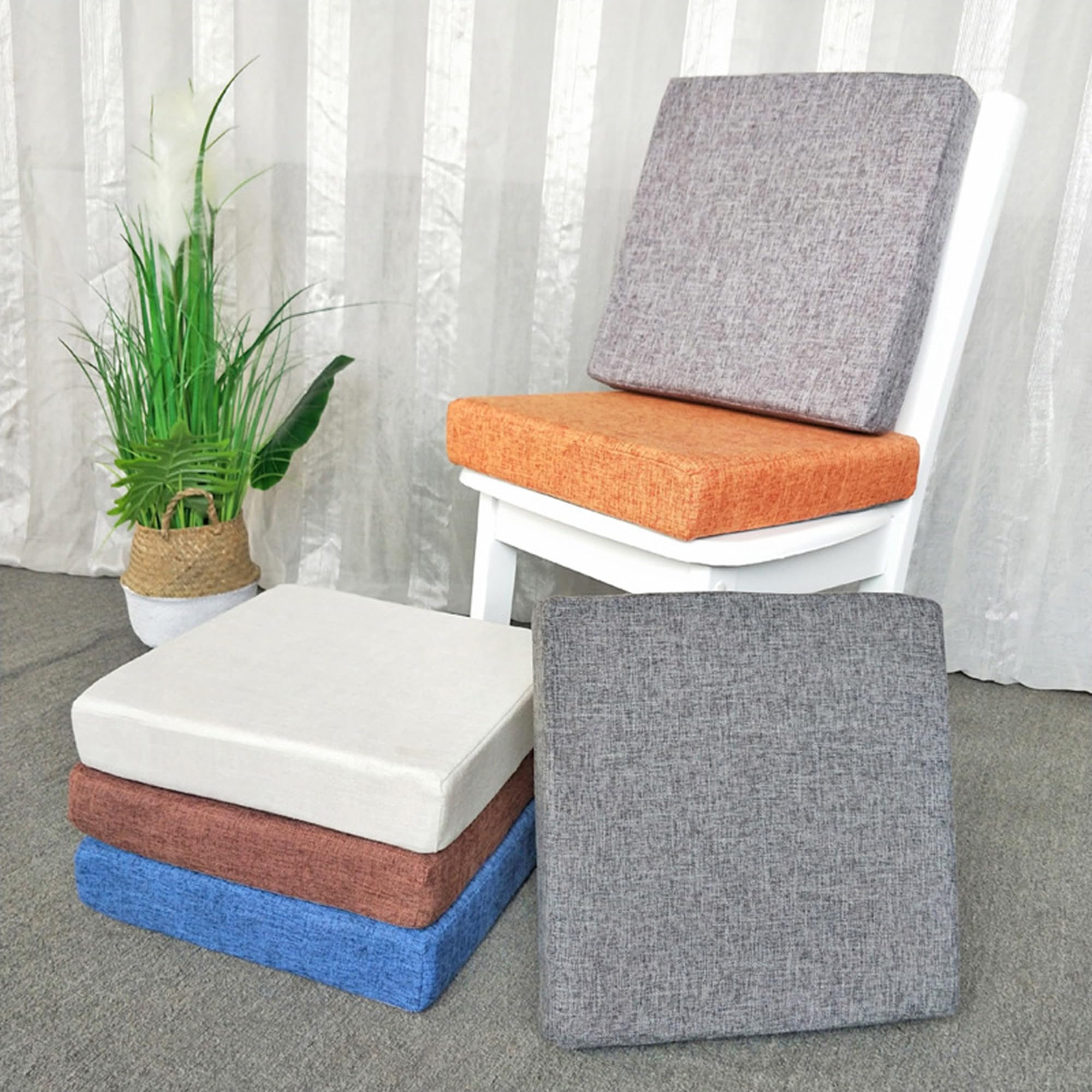 Cuscino per sedia rialzato, spesso, quadrato, con cerniera, antiscivolo, sfoderabile, per cucina, ufficio, auto (40 x 40 x 8 cm)