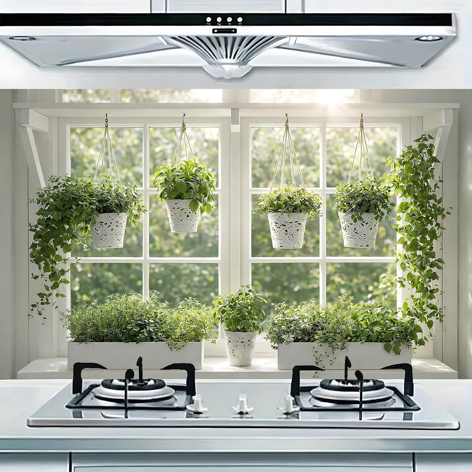 Green Plants, Kitchen wall Sticker 35.43×23.62 inches, Stove Splash-Proof Kitchen Sticker, with Waterproof, Oil-Proof, and Splash-Proof Functions, Suitable for Kitchen wall Decoration.