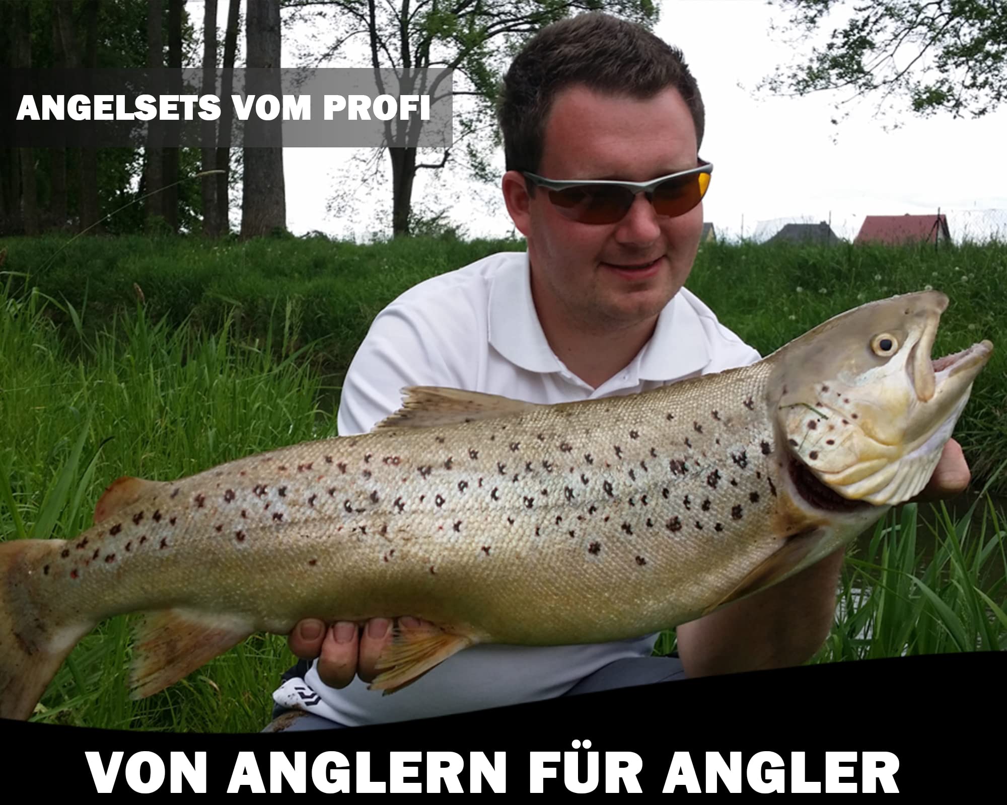 Angel-Berger Tele Angelset Forelle mit Tasche und Zubehör Trout Fishing Set Angelrute Angelrolle Forellenköder