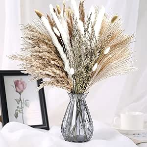 85 Stück Pampasgras Deko Rein Natürliche Zum Basteln Trockenblumen