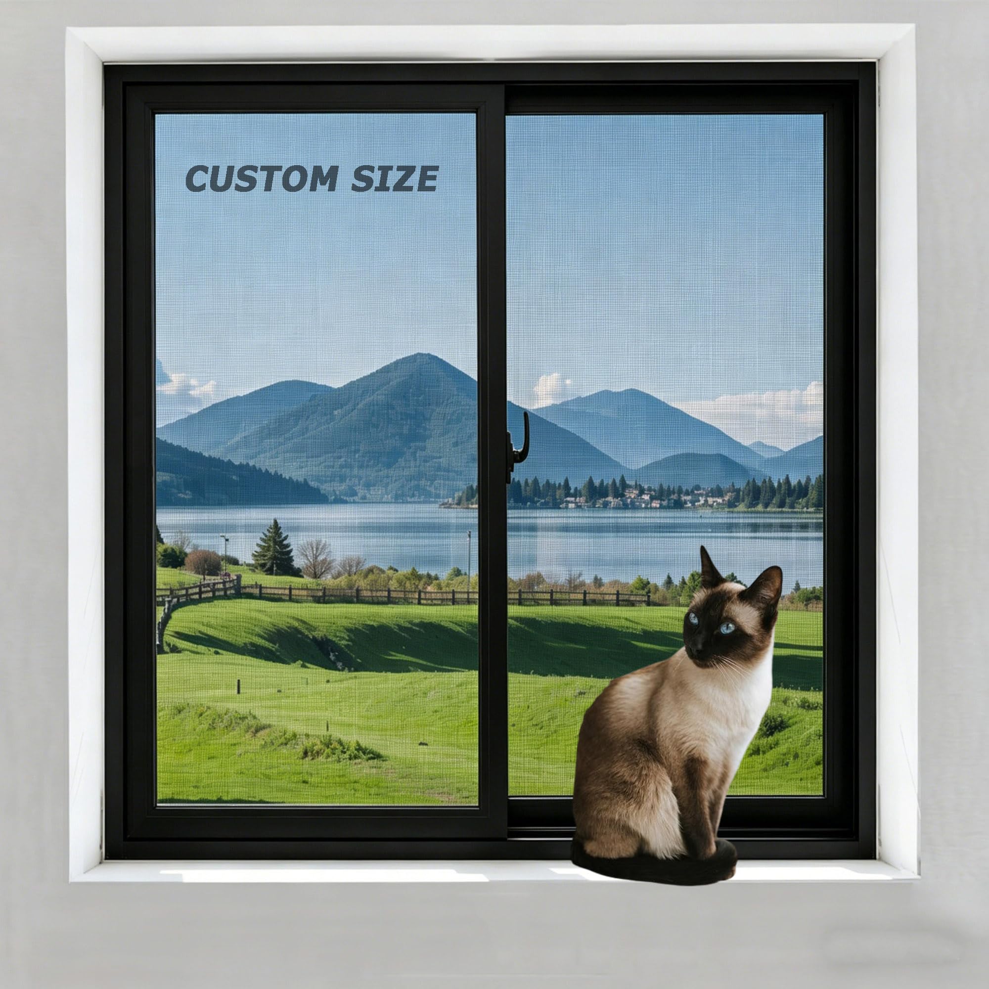 Custom Size Anti-Mosquito Insect Window Mesh, Self-Adhesive Cat Protection Window Guard Nets, Pet Anti-escape Safety Netting, Easy Install & Easy Care