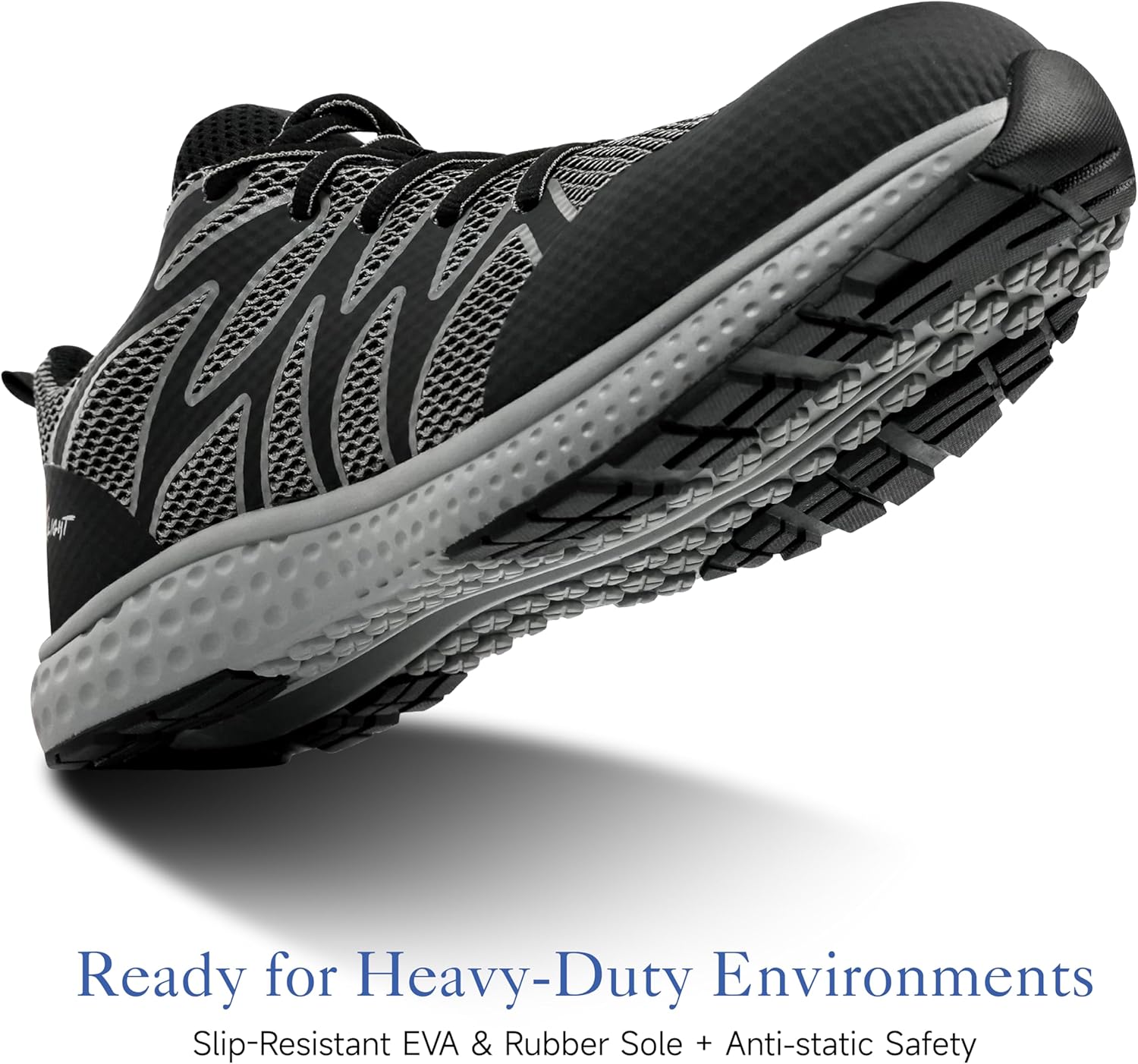 Lightweight Safety Sneakers for Men Women, Breathable Composite Toe Work Shoes, Anti-Puncture Kevlar Midsole, Slip Resistant, Cushioned Sole, Reflective, for Warehouse and Construction Use - Image 3