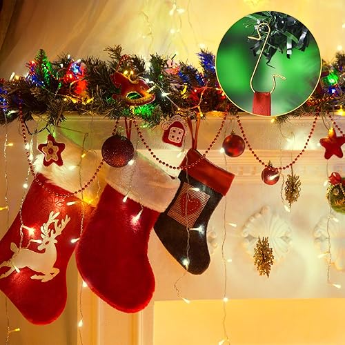 Miniatura 5 de 200 ganchos de alambre de metal para adornos navideños, ganchos de metal en forma de S con caja de almacenamiento para festivales irlandeses y