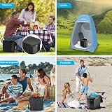 WADEO Portable Camping Toilet, Foldable Heavy Duty Travel Toilet for Adults, Sturdy 400lbs Capacity, Compact Car & Van Toilet with Lid & Bags for Camping, Hiking, Road Trips (Black + Seat Cushion) - 7