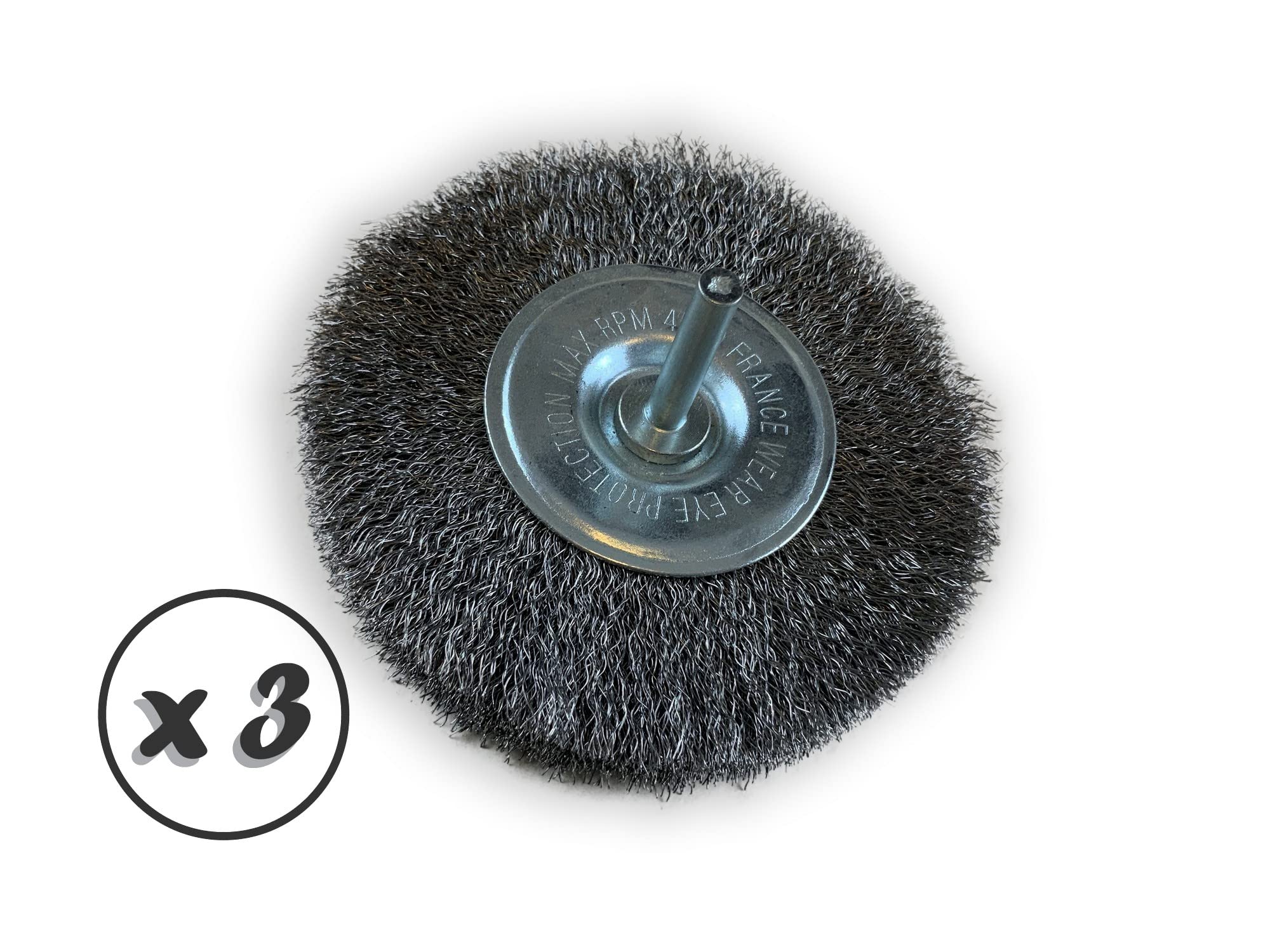 Kibros Lot 3 brosses rot. circ. acier dur Ø 100 mm 18 mm tige