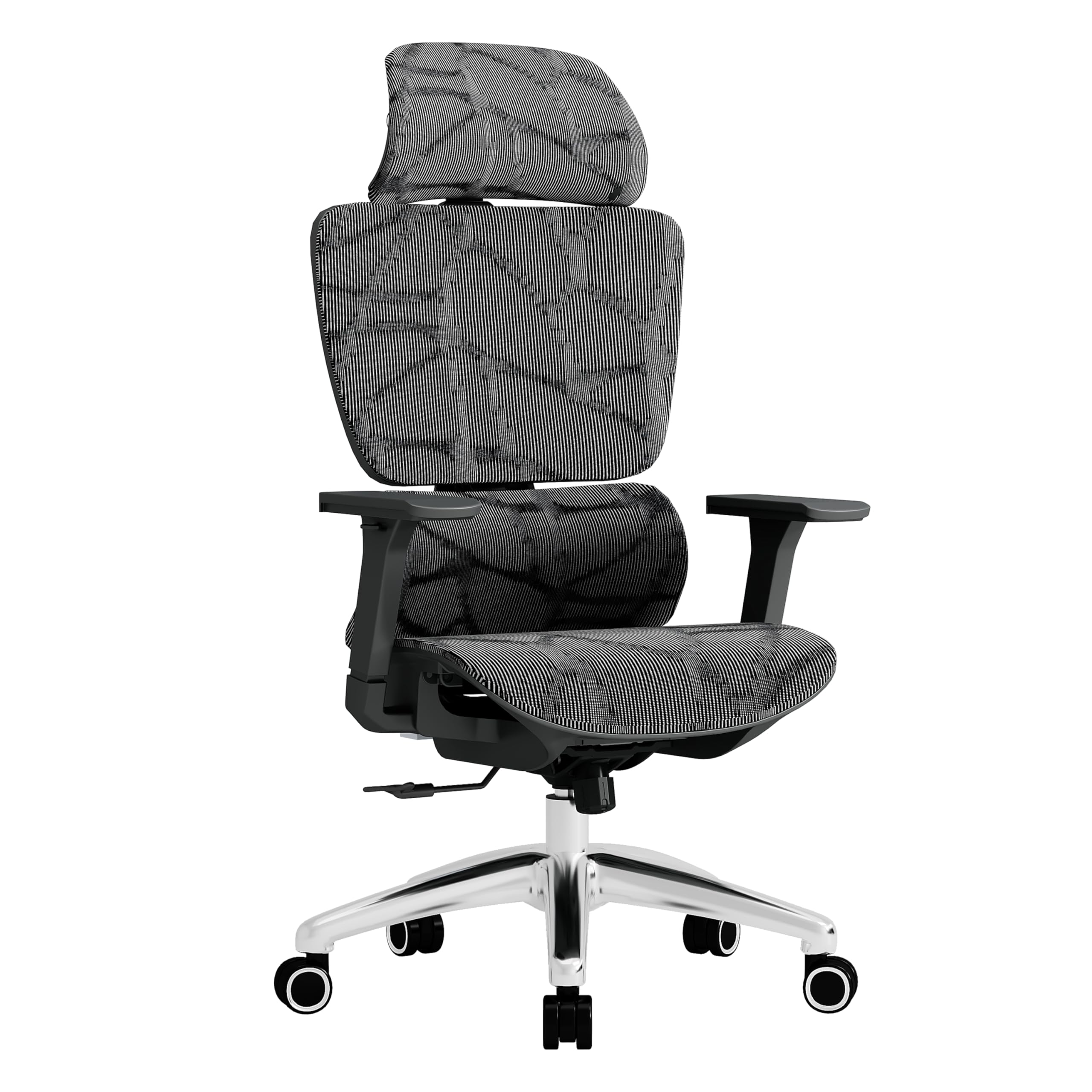 T1-Basic Silla de oficina ergonómica de malla con soporte lumbar, silla de computadora de respaldo alto con reposacabezas 4D y rep