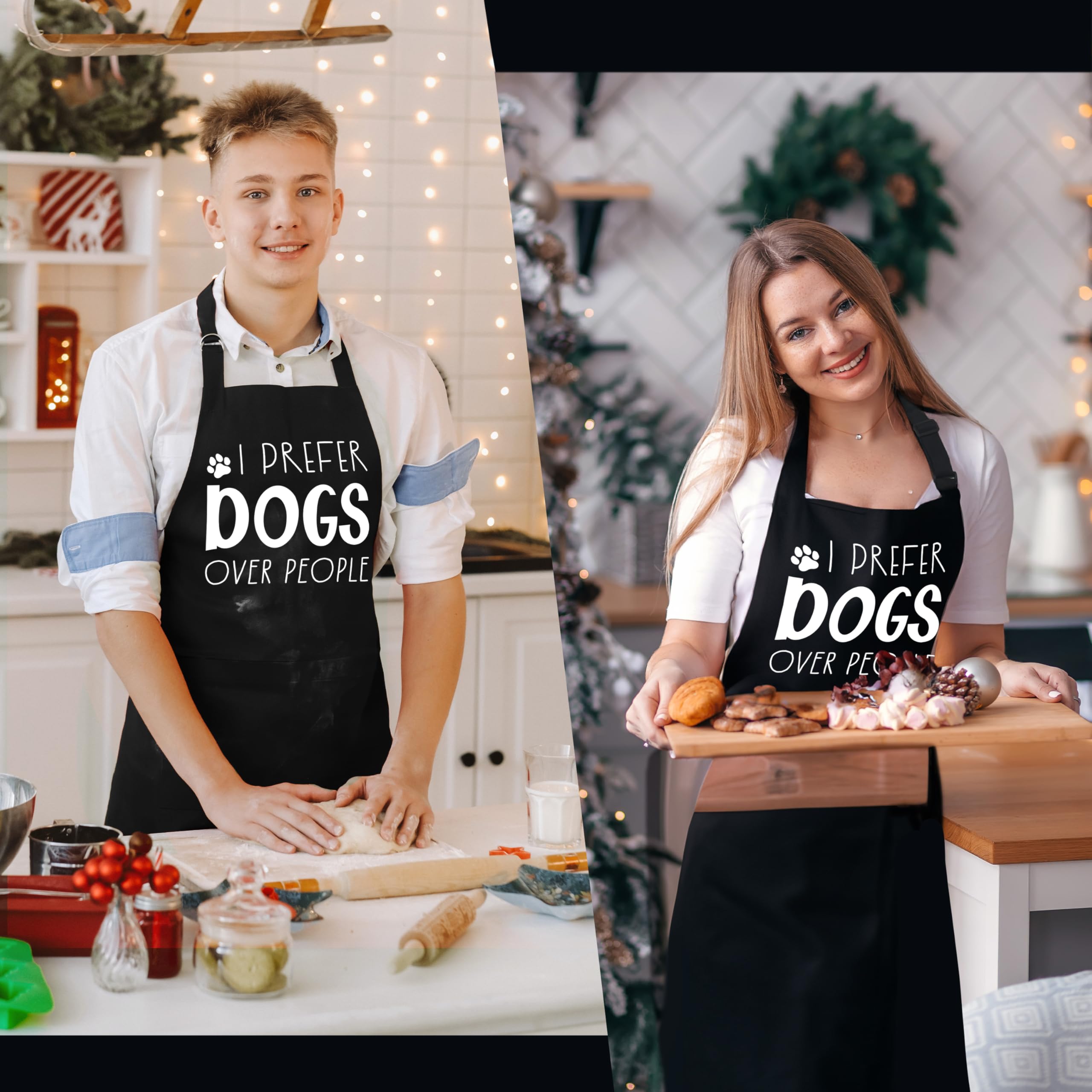 Delantales divertidos para perros para mujeres y hombres con bolsillos, regalos para amantes de los perros, dueños, peluqueros, mujeres, delantal impermeable ajustable para cocinar, cocina