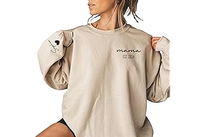 Mama Crewneck: Personalized Sweatshirt with Kid Name and Custom Est Date