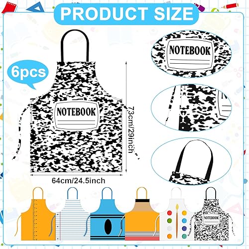 Miniatura 2 de 6 piezas de Halloween para profesores de papelería, delantal para adultos, grupo de Halloween, marcador de crayón de composición, cuaderno, delantal