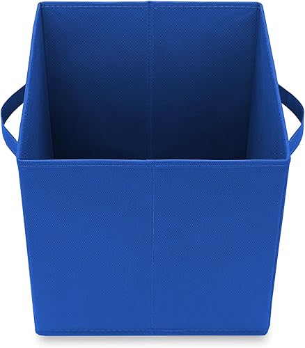 Miniatura 4 de Casafield Juego de 6 cubos de almacenamiento plegables de tela, color azul real, cestas plegables de tela de 11 pulgadas para estantes,