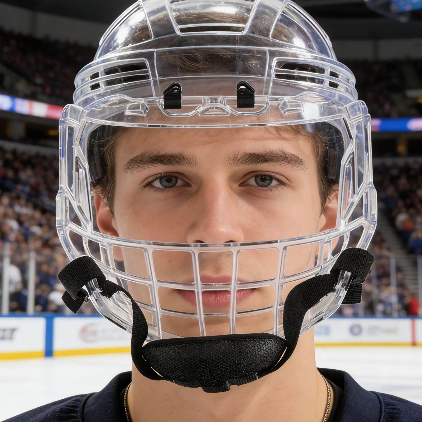 USHOBE Visera Arañazos sobre Casco Hielo Transparente a para de Hockey Diseño Ligero y Fácil de Limpiar, Resistente a Impactos Adulto Juvenil