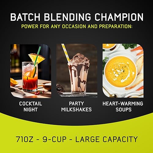 Miniatura 5 de Universal Turbo Elite Max Licuadora de 1500 vatios máximos, 71 onzas  jarra de vidrio de 9 tazas2.1 litros, 3 ajustes de velocidad con 6 potentes