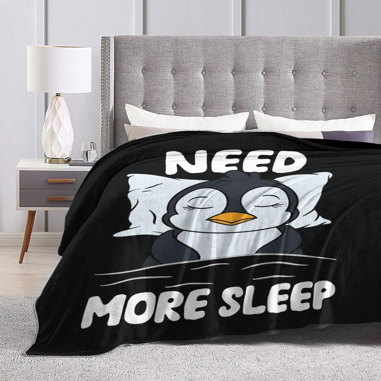 Penguin Sleep Decor Throw Blanket - Super Warm Soft Plush Lightweight Fleece Flannel Blanket for Kids Adults Women - 80"X60"