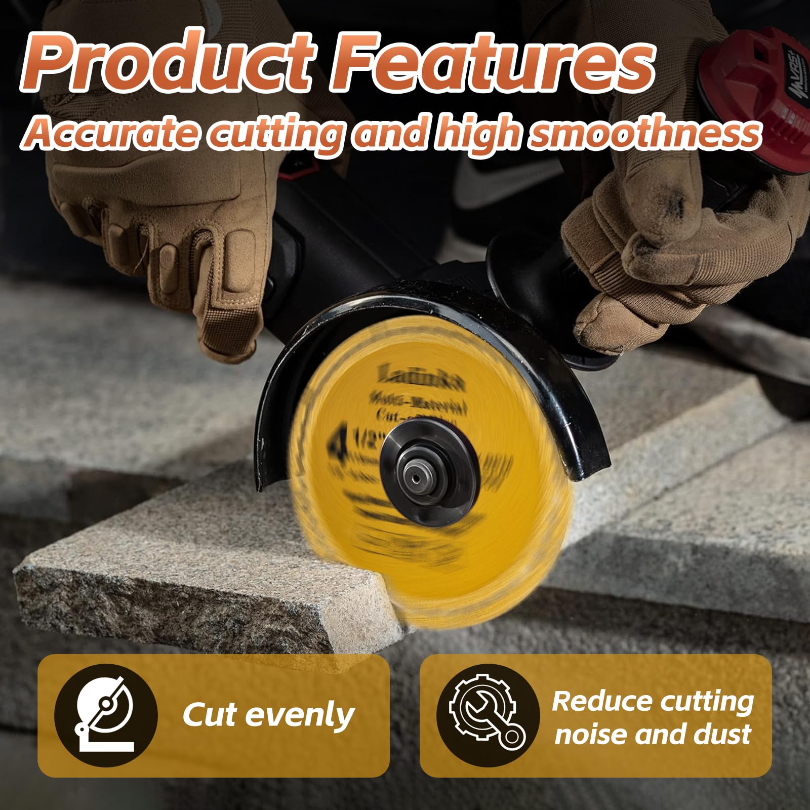 Diamond Cutting Wheels - 4 Pack for Angle Grinder -5 Diamond Cutting Wheels - 4 Pack for Angle Grinder -5