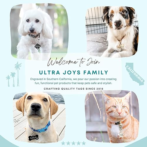Miniatura 9 de Ultra Joys Etiquetas de identificación personalizadas para mascotas - Etiqueta de identificación de mascotas personalizada de pata hueca - Etiqueta