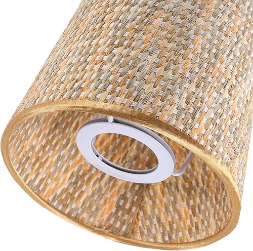 Miniatura 4 de Pantallas de lámpara pequeña Pantalla de lámpara tejida de ratán para lámparas de mesa y luz de pie Clip en tela Tela, pantallas de araña, pantalla