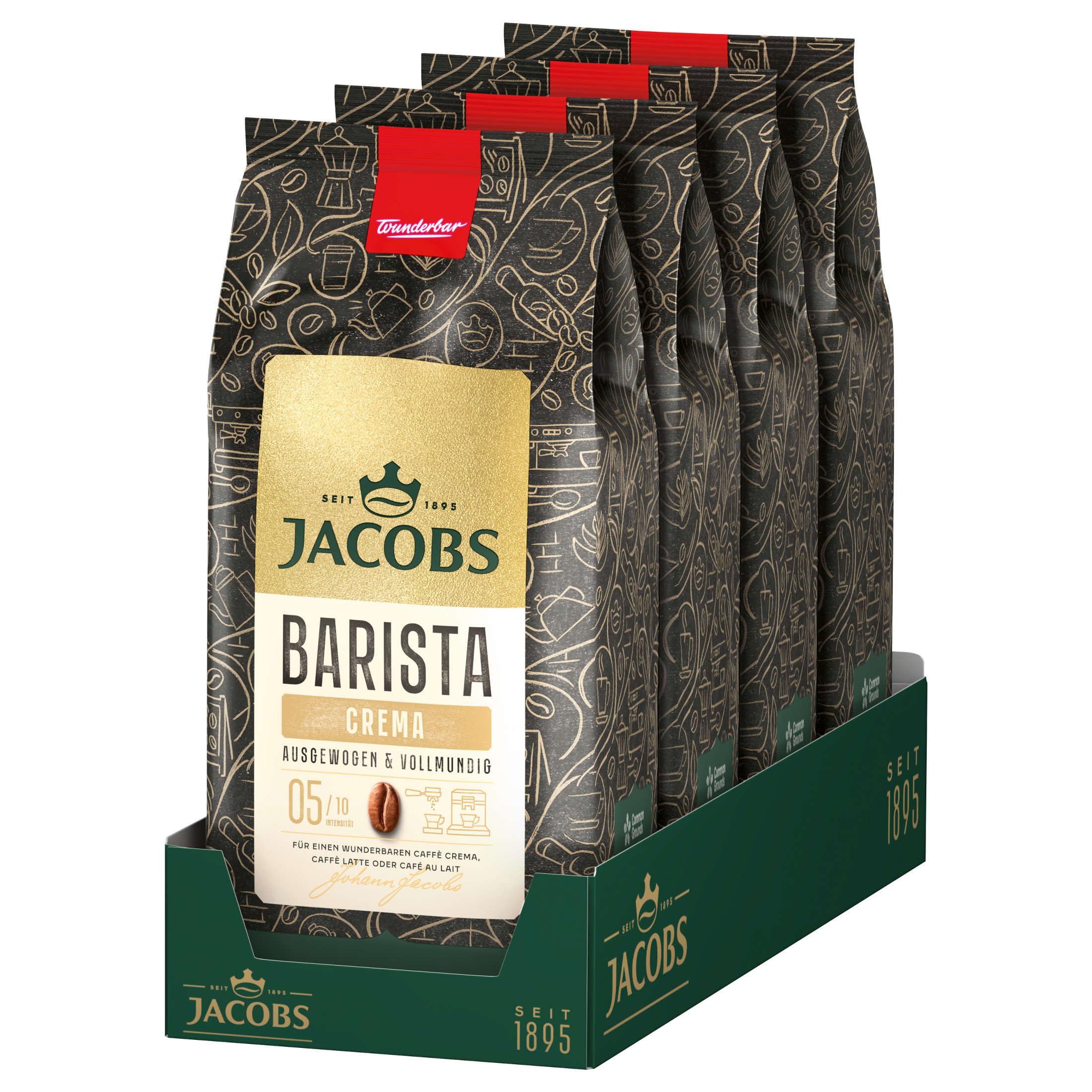 JACOBS Ziarna kawy Barista Editions Crema 4 x 1 kg cała kawa palona